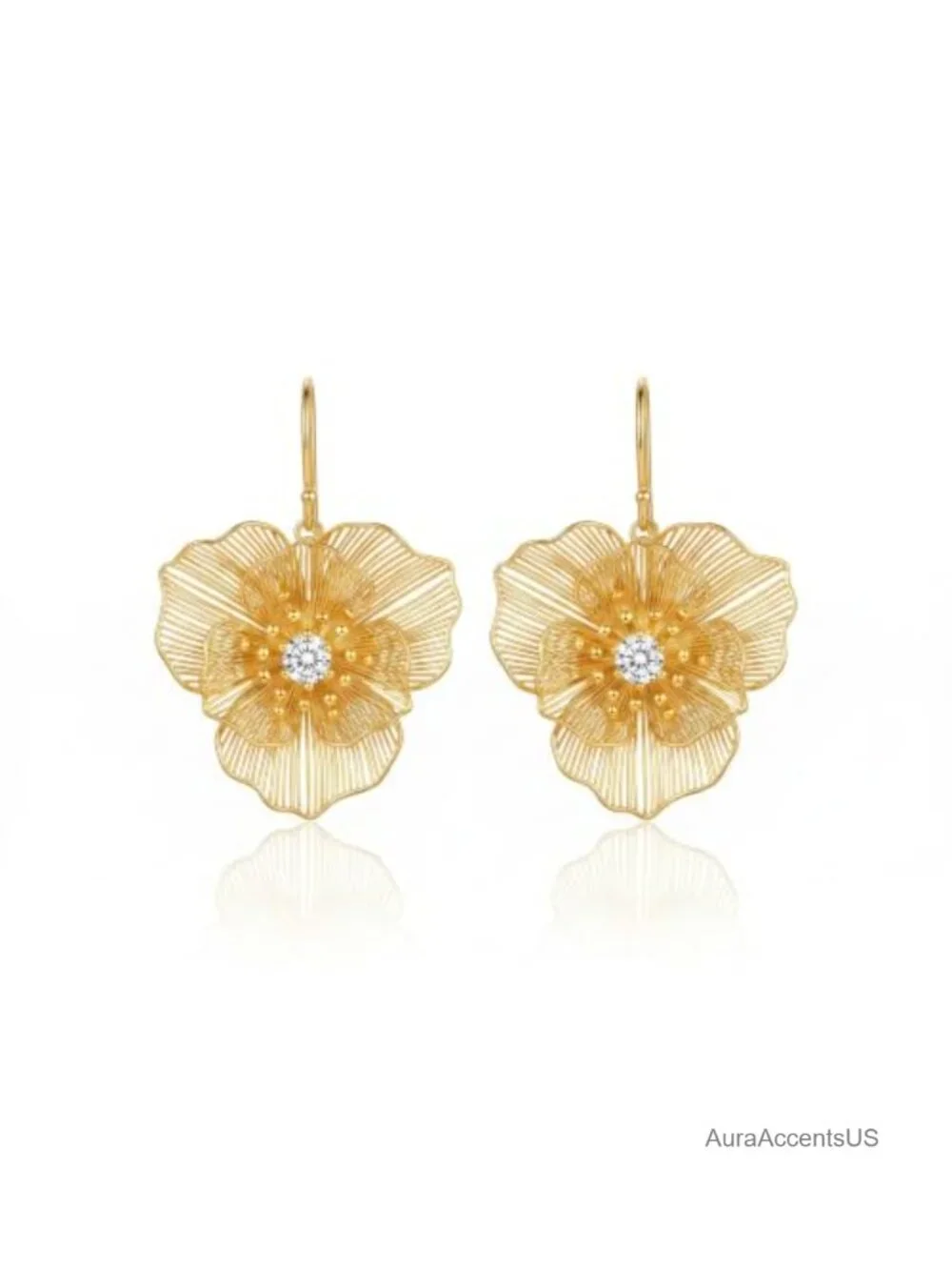 3D Floral Drop Earrings Boho Statement Dangle Hoop Jewelry Women Party